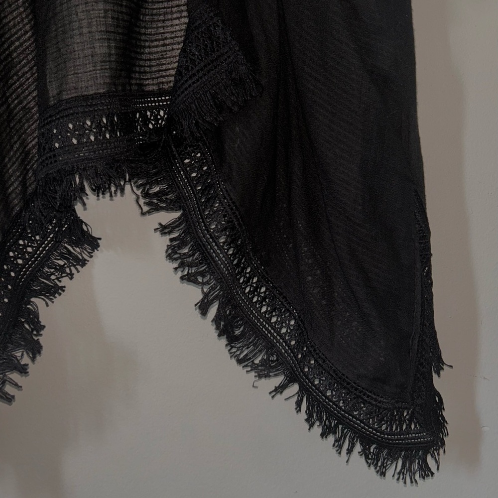 Black Fringed Shawl